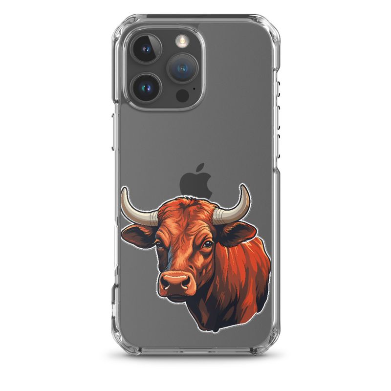 Clear Case for iPhone, Bull face, partial side view, bpor80