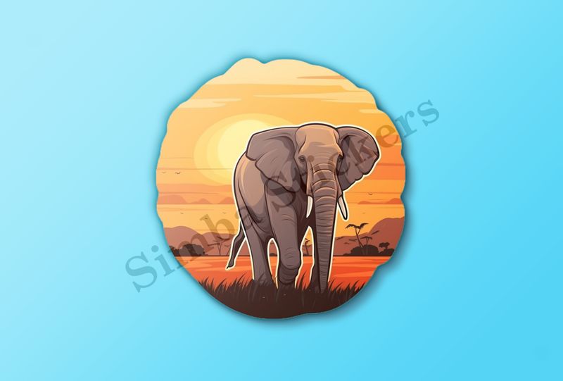 African elephant at sunrise