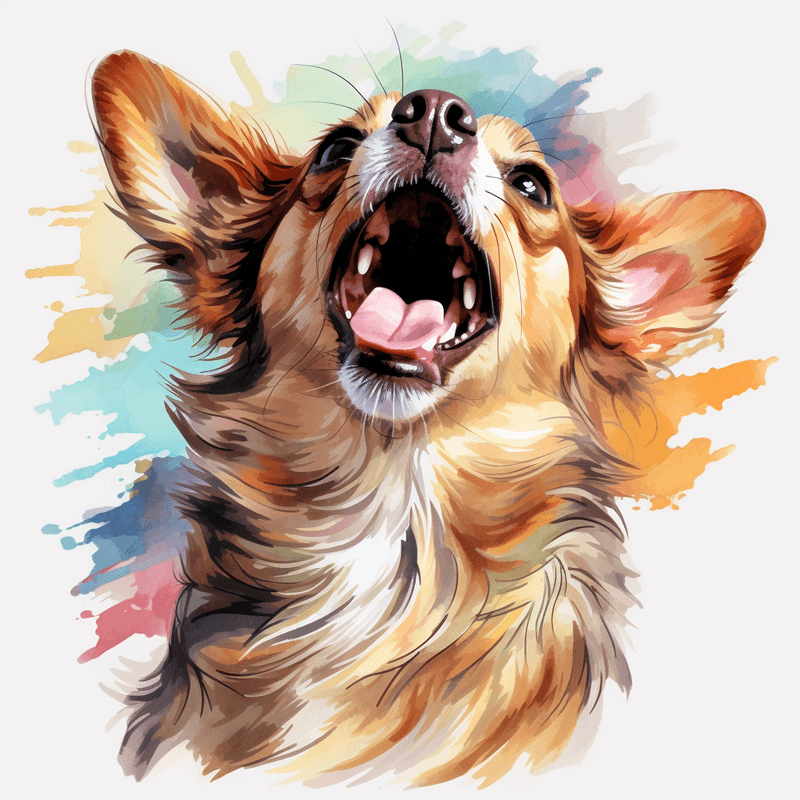 Chihuahua dogs, watercolour, image set, 10 images