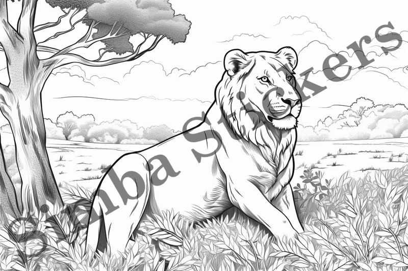 Colouring pages, Bundle of lions, 25 images