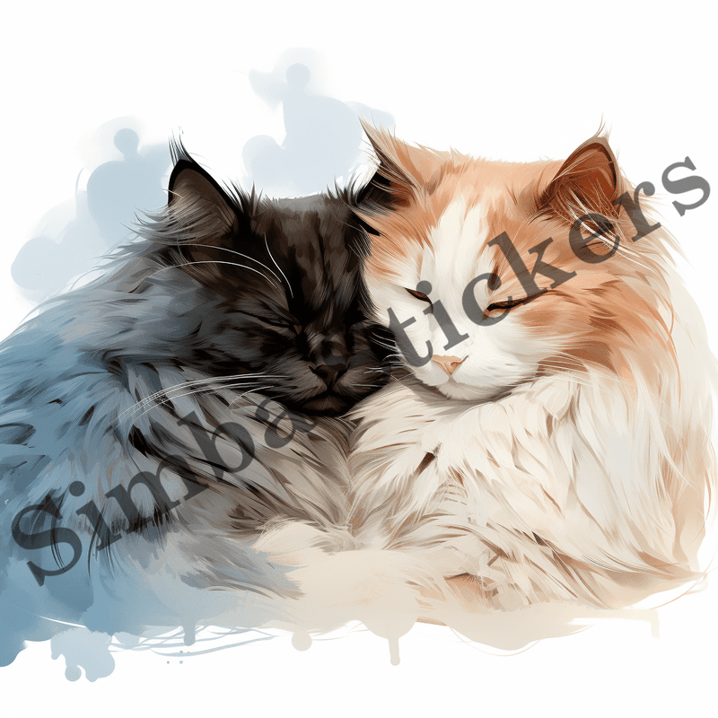 Himalayan cats in love, cuddling, image set, 10 images