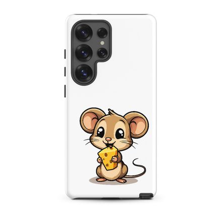Tough Case for Samsung, Small Mouse happily licking large chunk of cheese, pqapy6