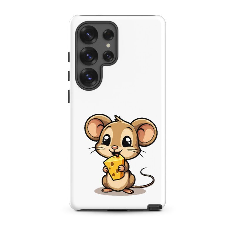 Tough Case for Samsung, Small Mouse happily licking large chunk of cheese, pqapy6
