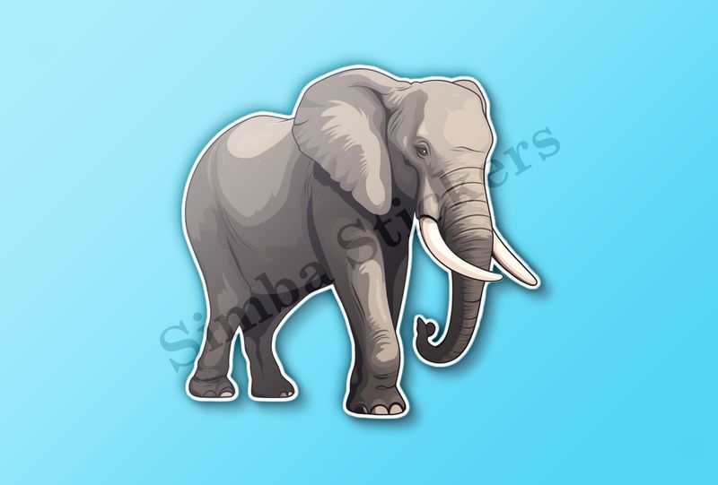 Elephant with partial side view