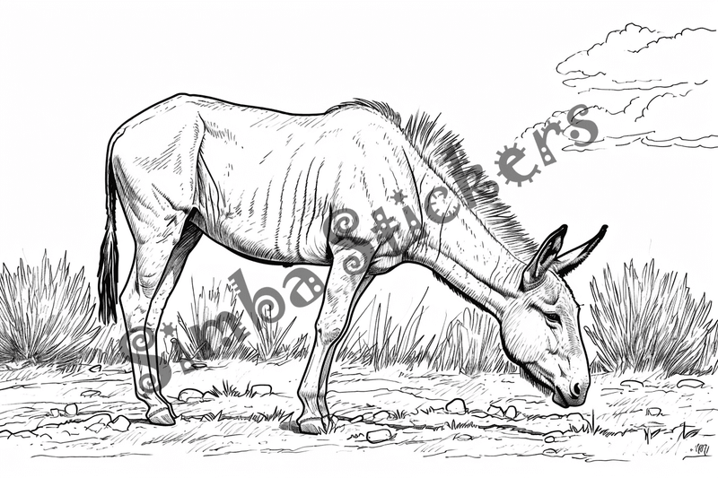 Colouring pages, bundle of mules, 25 images
