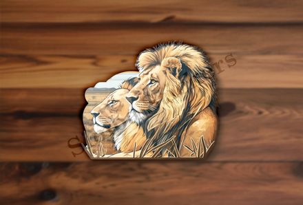 Male lion with lioness
