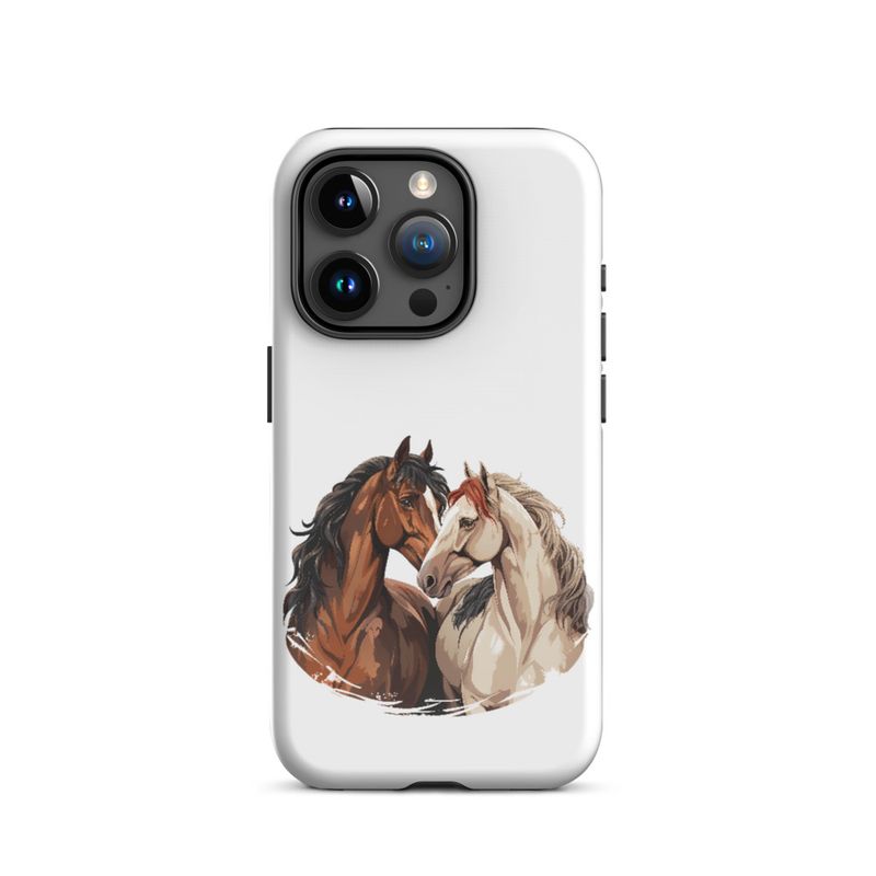 Tough Case for iPhone, Horses nose-to-nose, jbgjpy