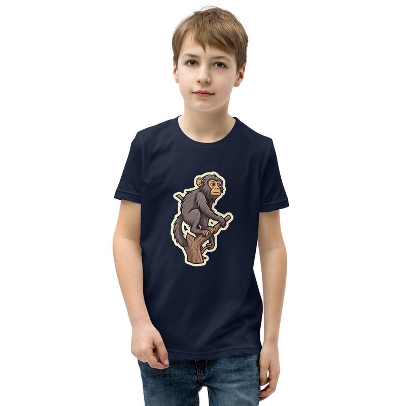 Youth T-shirt, Baboon on a tree, looking sad 
