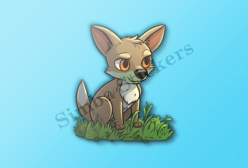 Jackal baby in the grass