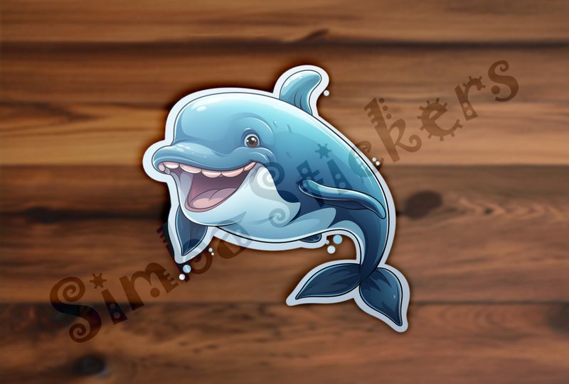 Happy whale showing large teeth