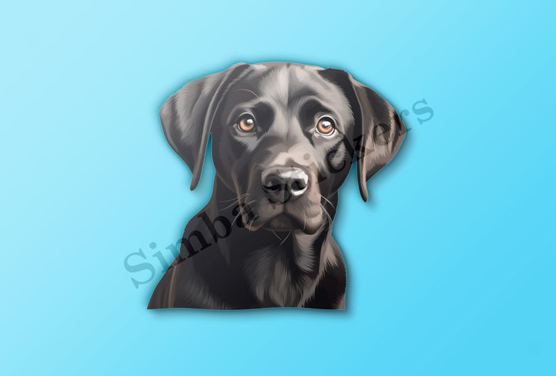 Black labrador dog looking straight ahead