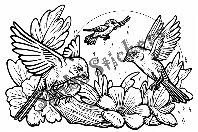 Colouring pages, bundle of Equatorial Rainforest landscape, 10 images