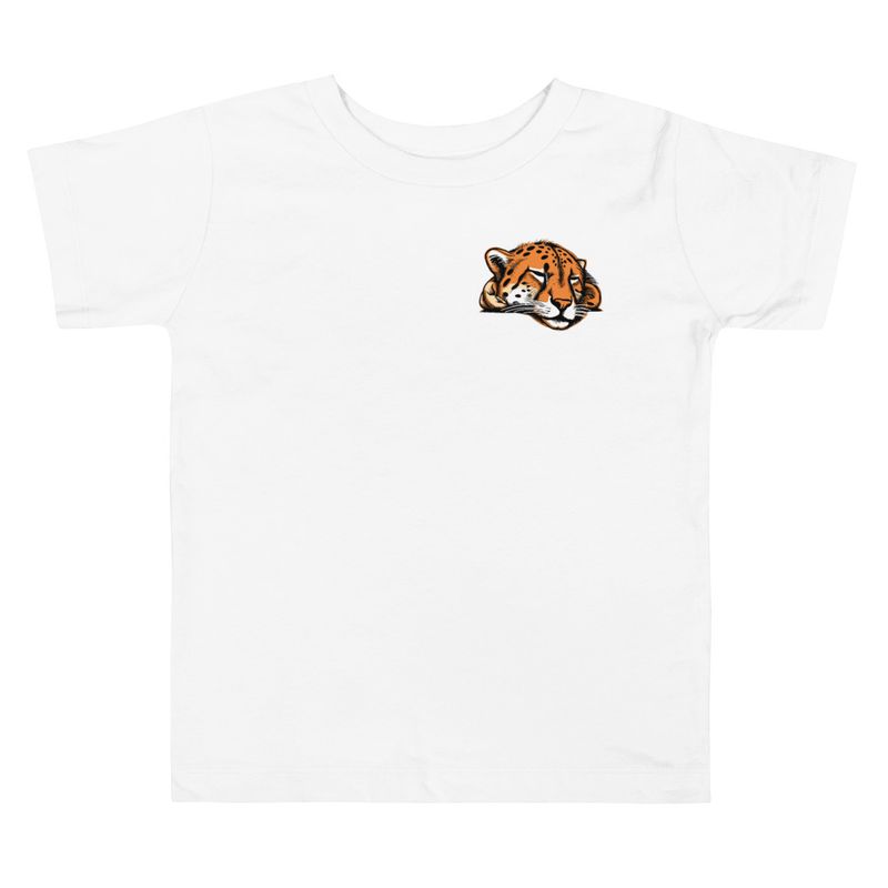 Toddler Staple Tee, Cheetah sleeping, head, left chest