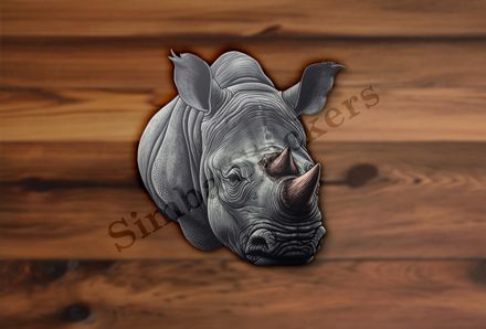 Black rhinocerus bust