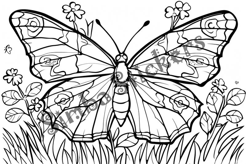 Colouring pages, bundle of butterflies, 50 images