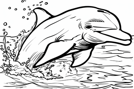 Colouring pages, bundle of singular dolphins, 10 images