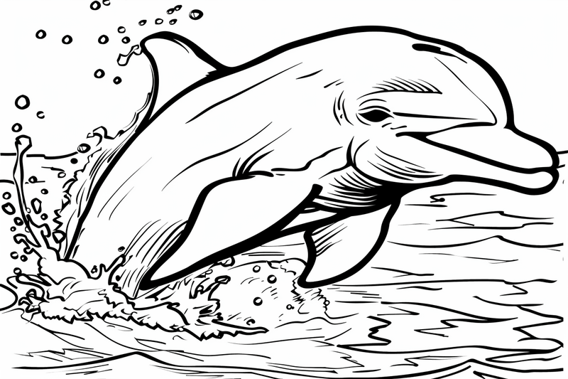 Colouring pages, bundle of singular dolphins, 10 images