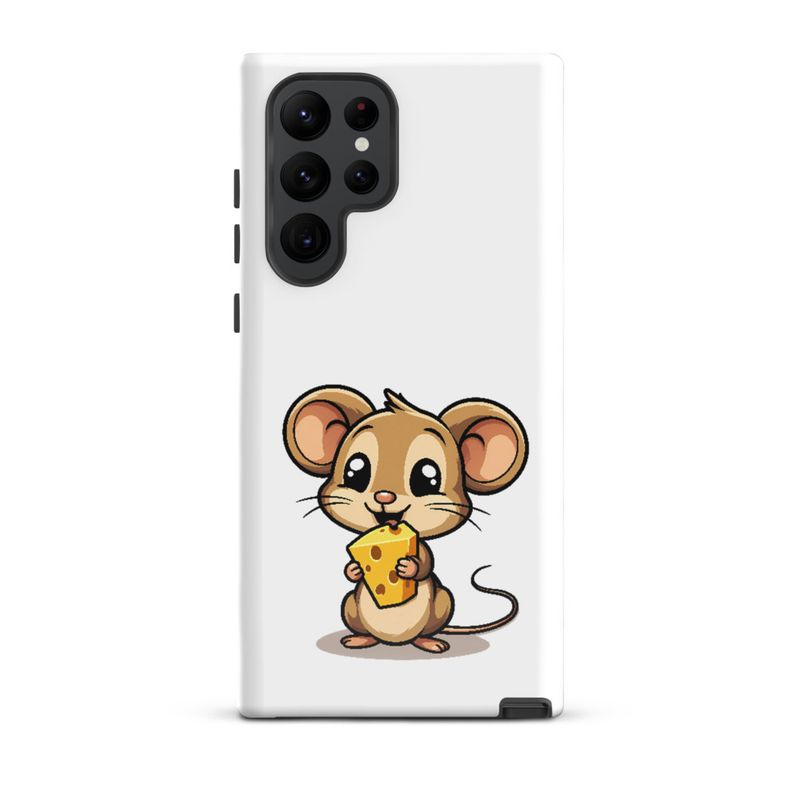 Tough Case for Samsung, Small Mouse happily licking large chunk of cheese, pqapy6