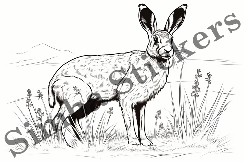 Colouring pages, Bundle of hares, 25 images