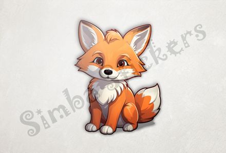 Baby red fox sitting up looking cute