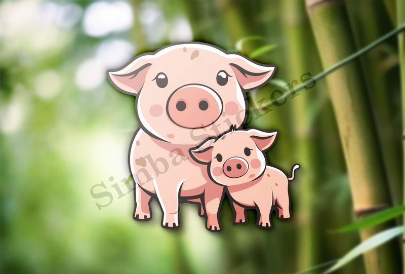 Pig with piglet