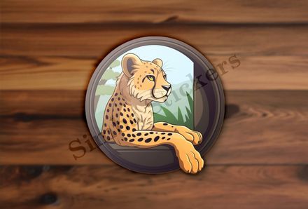 Cheetah by the window.