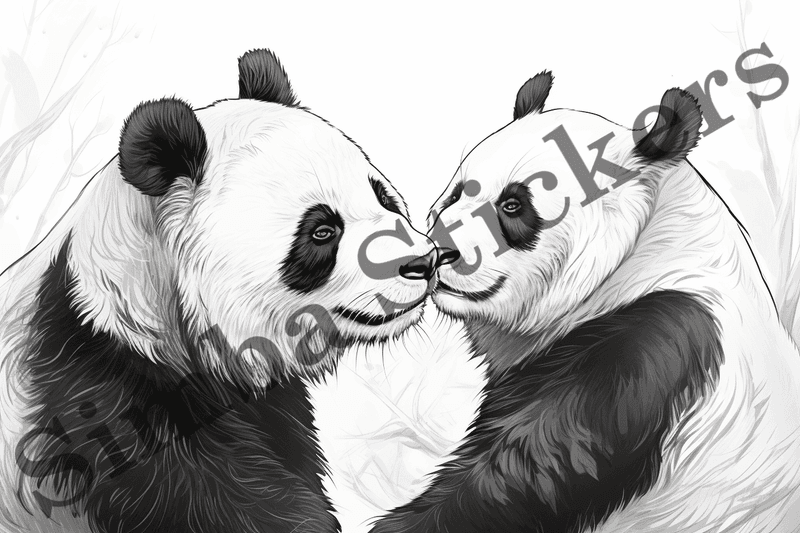Colouring pages, bundle of pandas, 25 images, pvl2ro