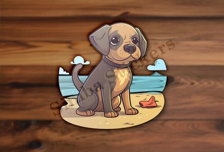 Dog puppy at the beach