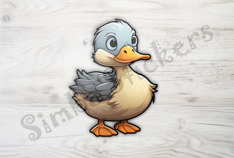 Cute duckling standing