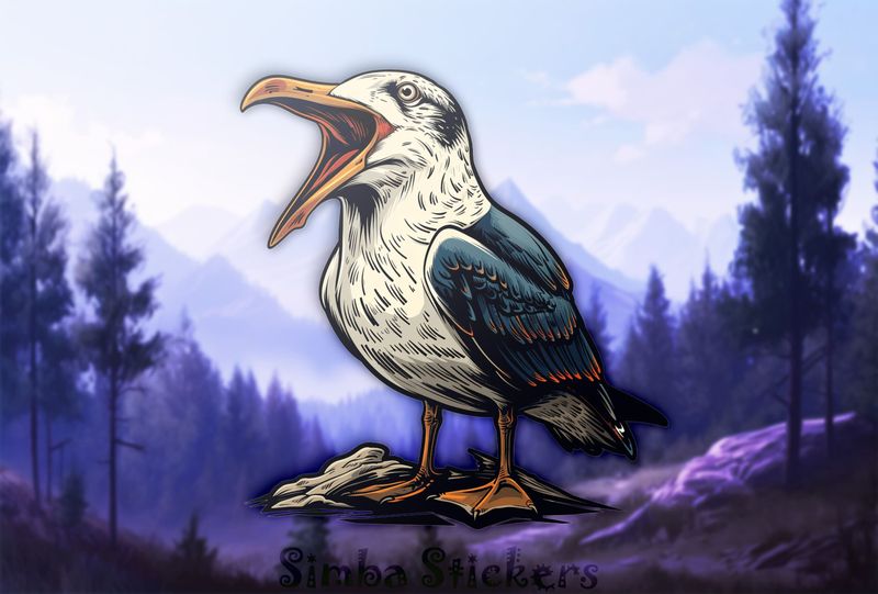 Seagull screaming on the ground, 7jegmv