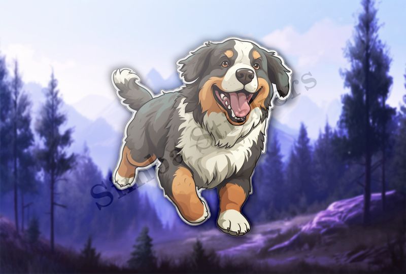 Bernase Mountain dog running