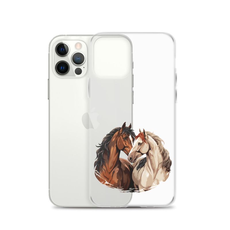Clear Case for iPhone, Horses nose-to-nose, jbgjpy