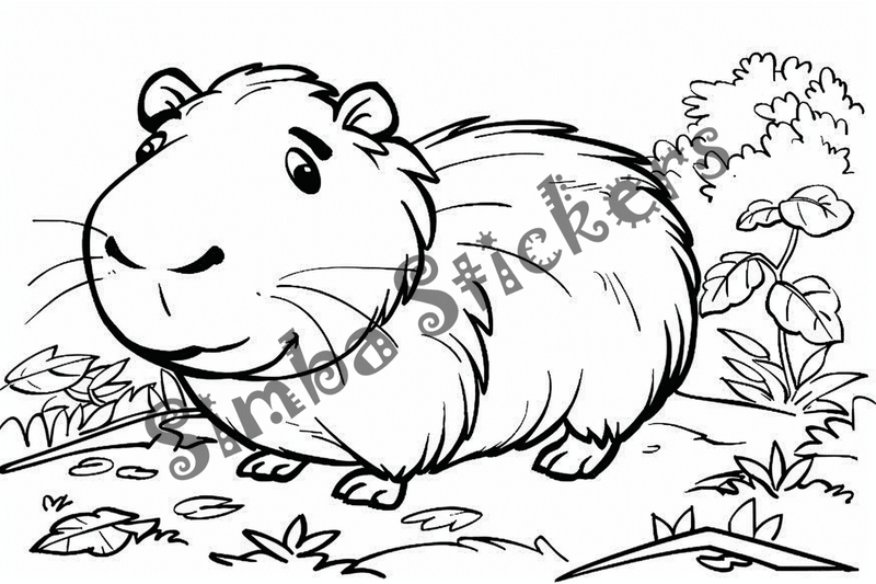 Colouring pages, bundle of capybaras, 50 images