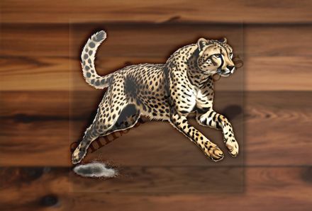 Cheetah leaping