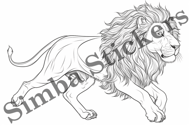 Colouring pages, Bundle of lions, 10 images