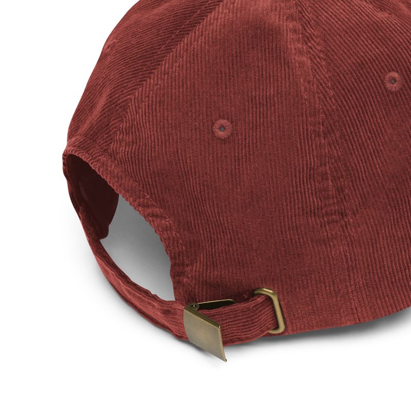 Vintage Corduroy Cap, Majestic lion face, outline art 
