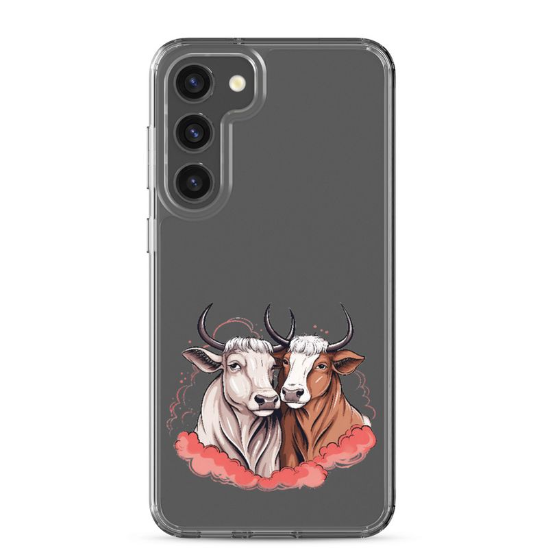Clear Case for Samsung, Bull and cow, romantic, reddish clouds, qoucds