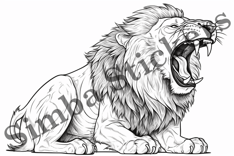 Colouring pages, Bundle of lions, 10 images