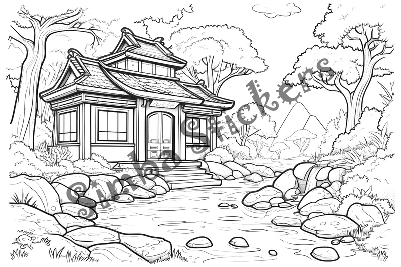 Colouring pages, bundle of houses, 25 images 2