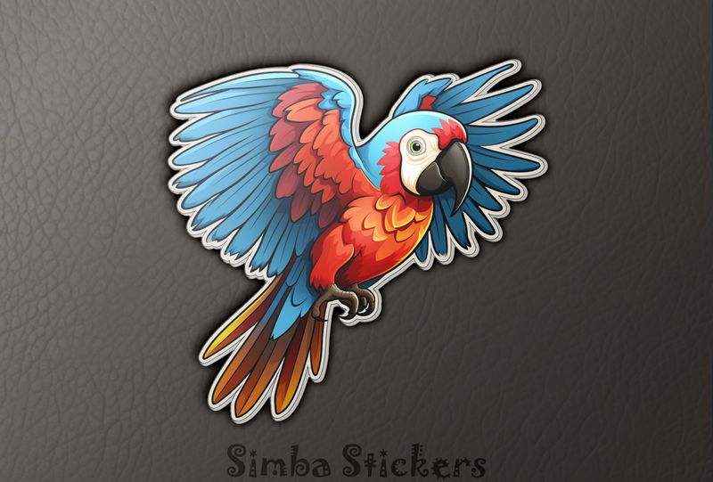 Colourful parrot with wings outspread, xpzzek