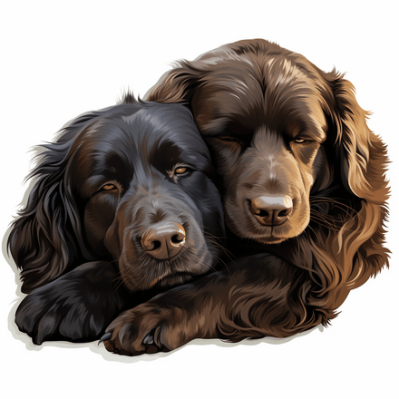 Newfoundland dogs sleeping, image set, 10 images