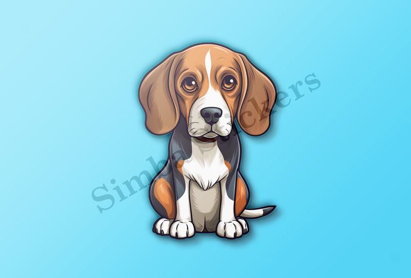 Beagle dog looking somewhat sad