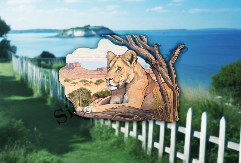 Female lion in the Savanna