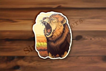 Male lion roaring  