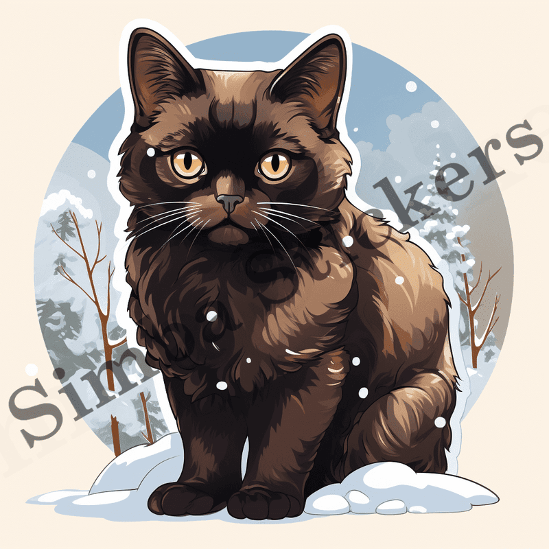 Burmese cats in snow, image set, 10 images