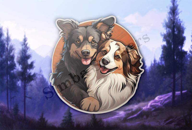Dogs cuddling