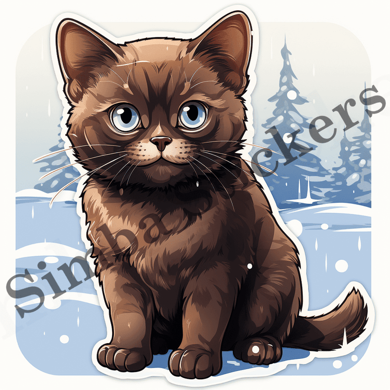 Burmese cats in snow, image set, 10 images