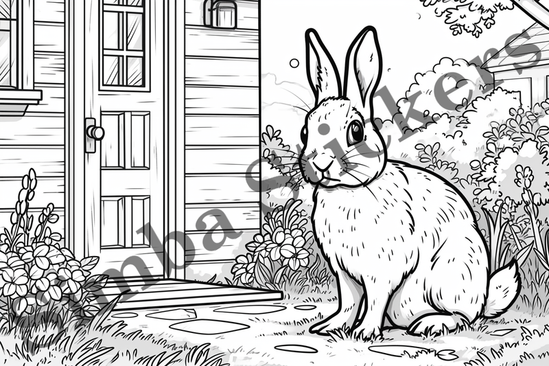 Colouring pages, Bundle of hares, 25 images