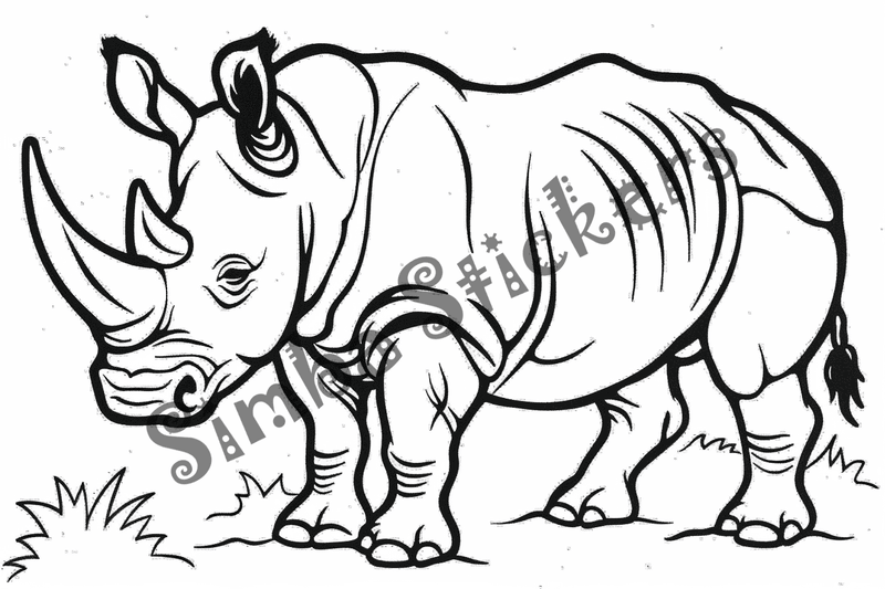 Colouring pages, bundle of rhinos, 10 images 2