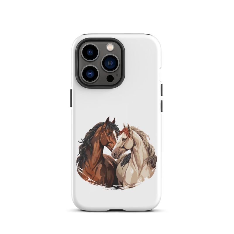 Tough Case for iPhone, Horses nose-to-nose, jbgjpy